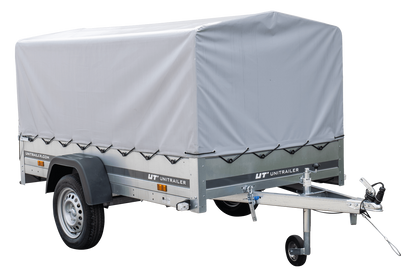 Garden Trailer 230 KIPP Anhänger 230 × 125 cm mit Hochplane, H-800-Spriegel und Stützrad
