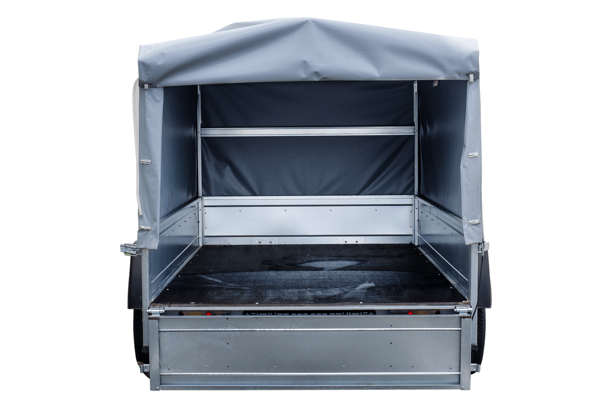 Garden Trailer 230 KIPP Anhänger 230 × 125 cm mit Hochplane, H-800-Spriegel und Stützrad