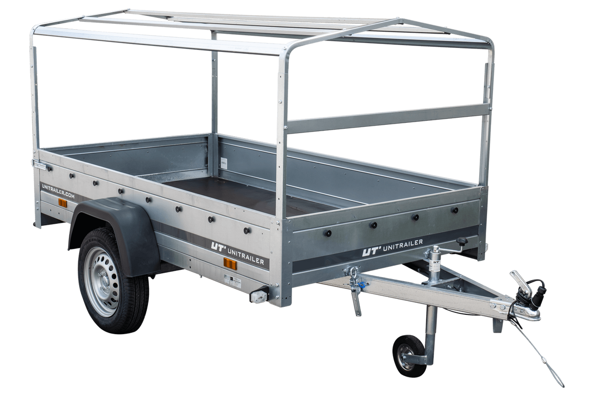 Garden Trailer 230 KIPP Anhänger 230 × 125 cm mit Hochplane, H-800-Spriegel und Stützrad