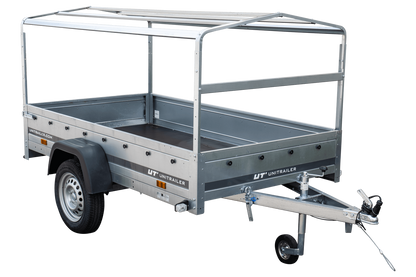 Garden Trailer 230 KIPP Anhänger 230 × 125 cm mit Hochplane, H-800-Spriegel und Stützrad