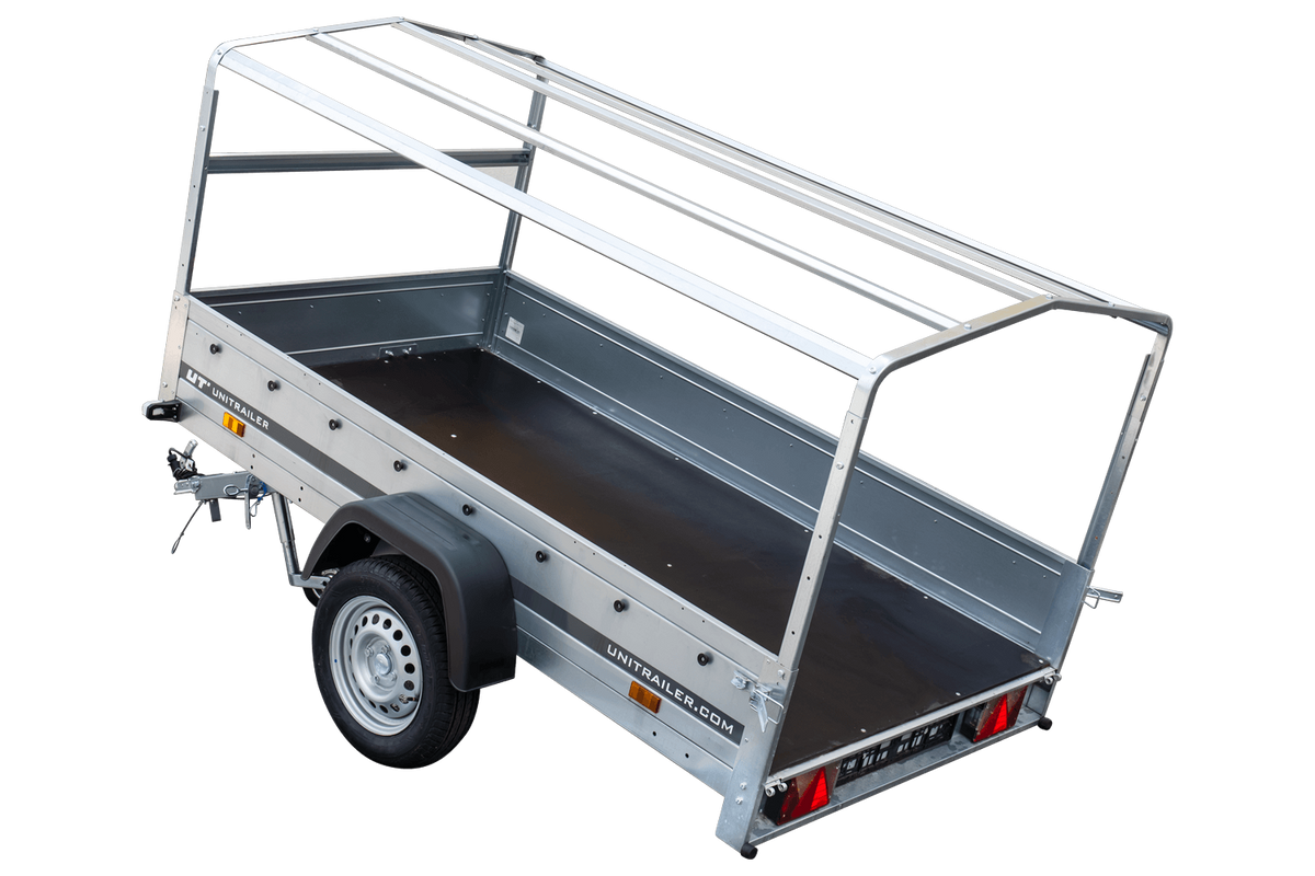 Garden Trailer 230 KIPP Anhänger 230 × 125 cm mit Hochplane, H-800-Spriegel und Stützrad