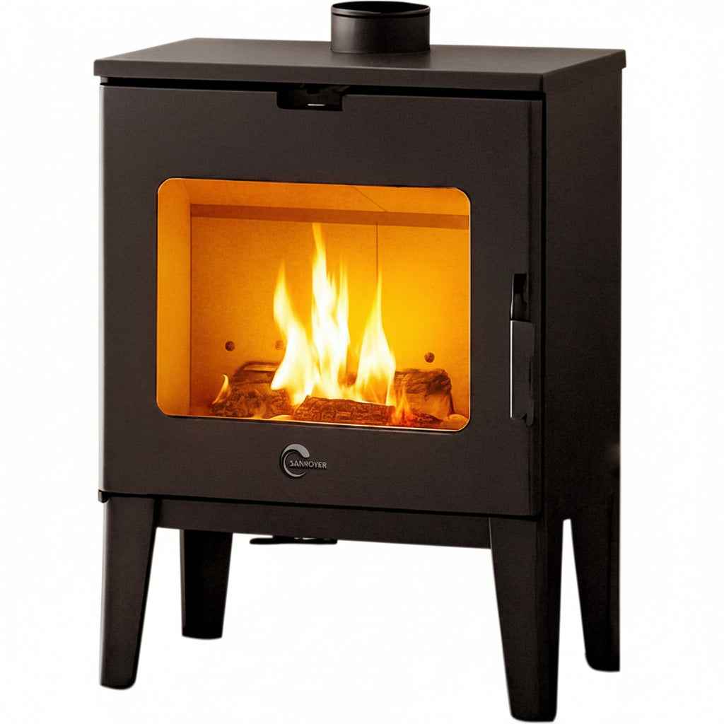 SANNOVER Dita Kaminofen – 7,6 kW, Schwarz, Wirkungsgrad 76 %, Energieklasse A