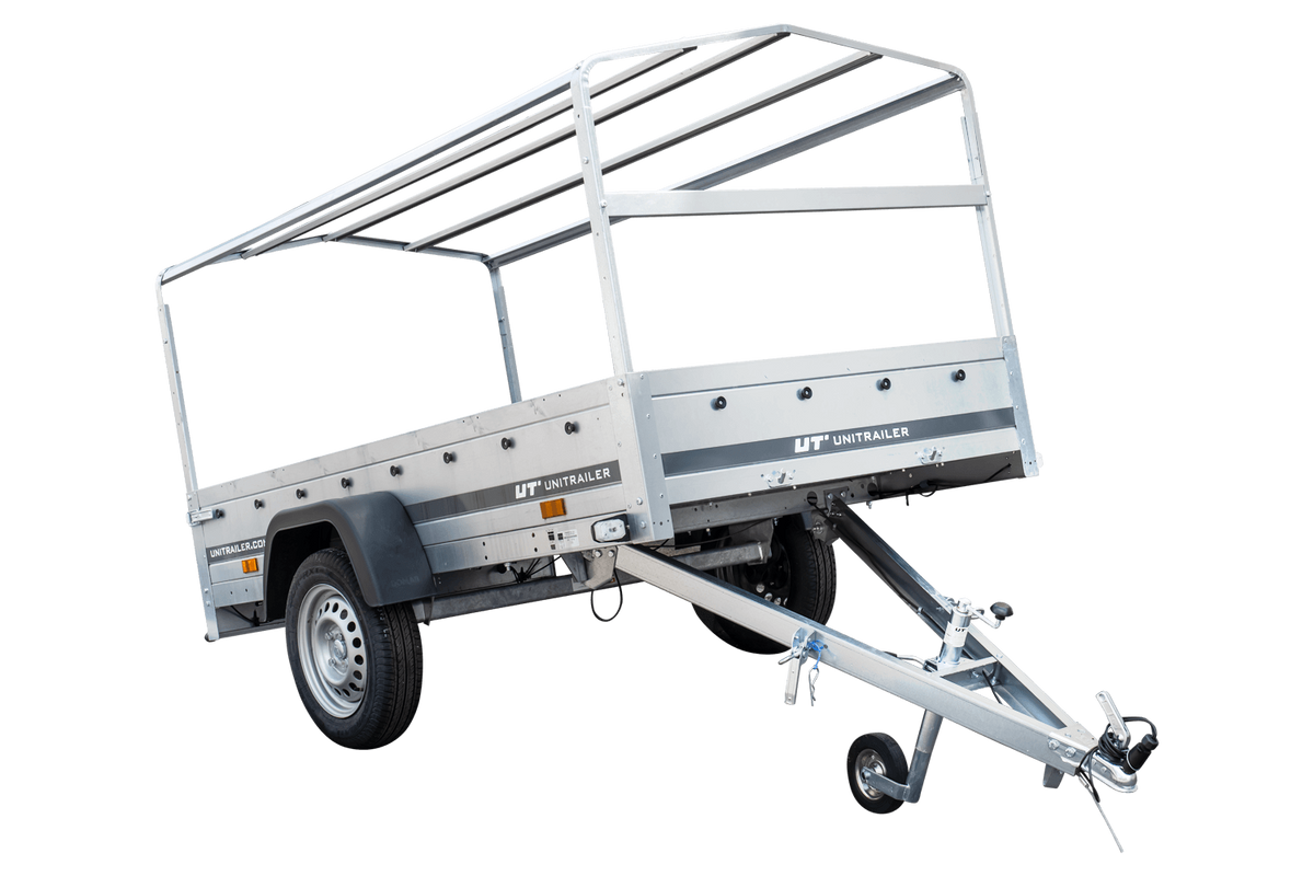Garden Trailer 230 KIPP Anhänger 230 × 125 cm mit Hochplane, H-800-Spriegel und Stützrad