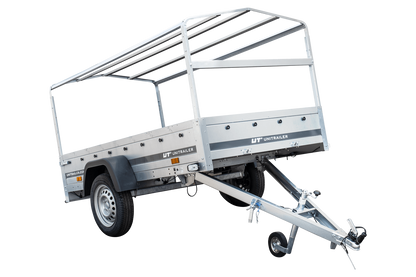 Garden Trailer 230 KIPP Anhänger 230 × 125 cm mit Hochplane, H-800-Spriegel und Stützrad