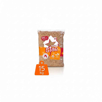 PELLET STAR Holzpellets aus 100 % Fichtenholz, ENplus A1 – 72 Säcke à 15 kg (1080 kg)