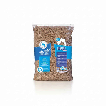 BLU PELLET Holzpellets aus 100 % Fichtenholz – ENplus A1, 72 Säcke, 1080 kg