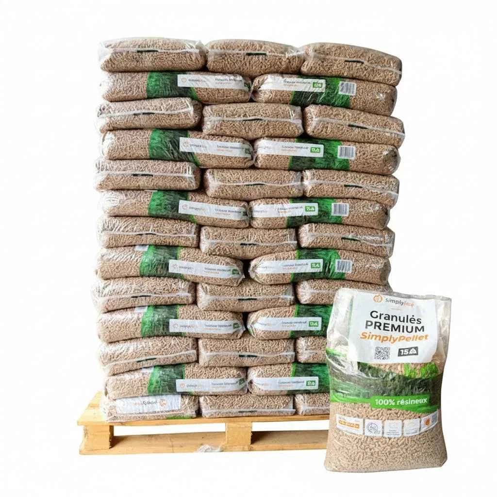 SimplyPELLET Premium-Holzpellets DINplus – 65 Säcke, 975 kg