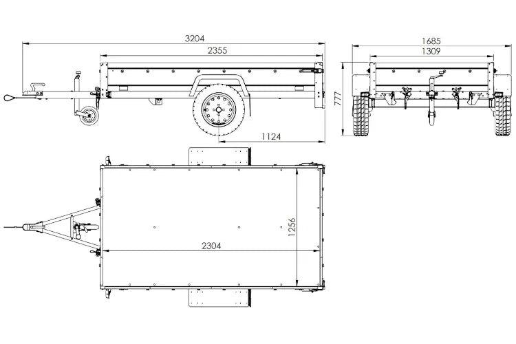 Garden Trailer 230 KIPP Pkw-Anhänger 230 × 125 cm