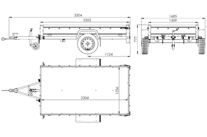 Garden Trailer 230 KIPP Pkw-Anhänger 230 × 125 cm