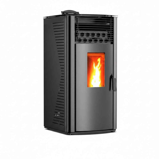 THUNDER Garen Black Pelletofen 15 kW mit WLAN und Anschlussset – A+