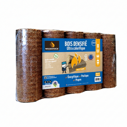 WOODSTOCK-Set aus 3 Paletten WOODSTOCK Verdichtetes Holz – 312 Packungen mit 5 Stämmen (3012 kg)