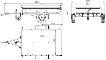 Garden Trailer 201 KIPP Anhänger 200 × 125 cm mit Hochplane und Spriegel – bis 750 kg