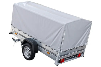 Garden Trailer 230 KIPP Anhänger 230 × 125 cm mit Hochplane, H-800-Spriegel und Stützrad