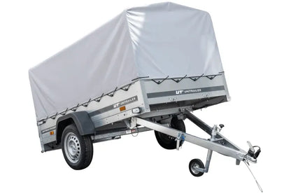 Garden Trailer 230 KIPP Anhänger 230 × 125 cm mit Hochplane, H-800-Spriegel und Stützrad