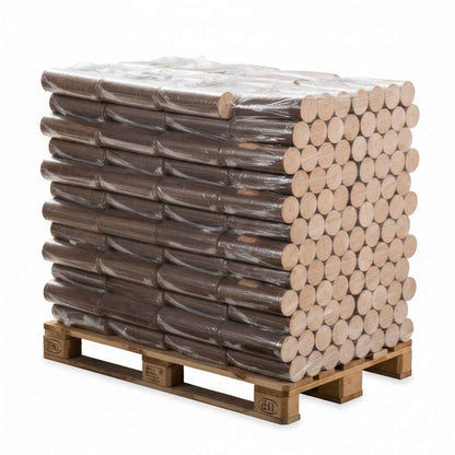 Premium-Holzbriketts aus 100 % Buchenholz – Durchmesser 10 cm, Palette 960 kg